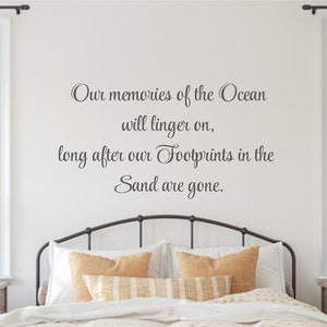 Our Memories of the Ocean -Vinyl Wall Decal- Nautical Décor- Costal Décor- Beach Themed Décor- Beach Quotes- Home Décor-