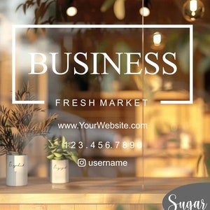 Customizable Vinyl Decal | Your Business Name or Logo - Storefront Sticker - Personalized - Custom Shop - Company Window or Door Lettering