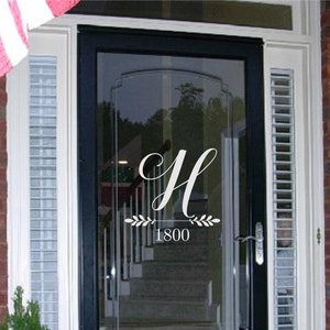 Front Door Decal #4 -Personalized Storm Door Decal-Family Monogram-Front Door Monogram-Custom Family Wall Vinyl Decal-Initial Wall Decal