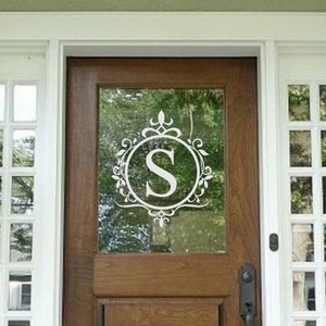 Front Door Decal #3 -Personalized Storm Door Decal-Family Monogram-Front Door Monogram-Custom Family Wall Vinyl Decal-Initial Wall Decal