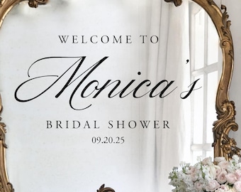 Adesivo in vinile per addio al nubilato con NOME e DATA - Cartello per matrimonio - Decorazione personalizzata per matrimonio - Adesivo per specchio nuziale - Adesivo di benvenuto per addio al nubilato