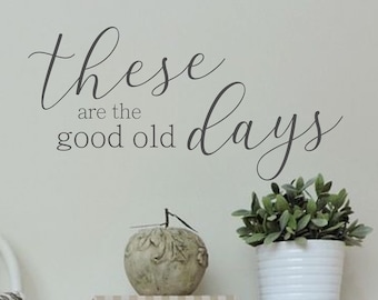 These are the good old days - Vinyl Wall Decal-Family Quotes- Farmhouse Family Quotes-