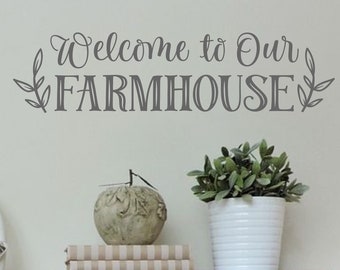 Welcome to our Farmhouse-Vinyl Wall Decal-Family Vinyl Wall Decal Lettering Decor-Welcome-Entryway-Home Decor
