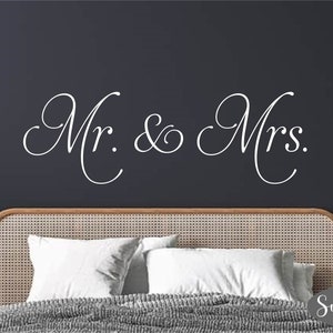 Mr. and Mrs.- Vinyl Wall Decal- Bedroom Decor- Wedding Decal- Bedroom Wall Decal- Bedroom Decor- Bride and Groom-Mr. and Mr.- Mrs. and Mrs.