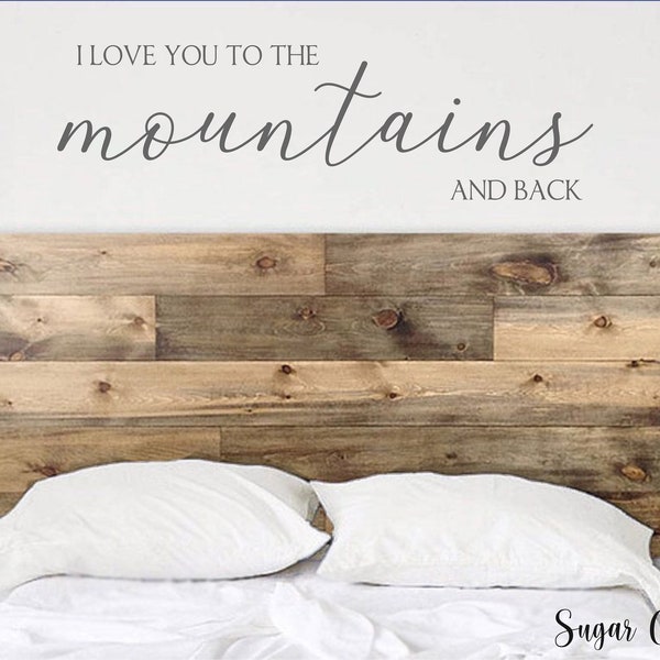 I Love You To The Mountains And Back Vinyl Wall Decal Modern Farmhouse Style Decoration Home Bedroom Entryway Decor Living Room Kitchen