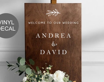 Welcome Wedding Decal Rustic Wedding Decal Personalized Wedding Wedding Decor Vinyl Decal Barn Wedding DIY Welcome to Our Wedding