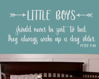 Little Boys- Peter Pan- Vinyl Wall Decal- Home Decor- Boys Bedroom Decor- Farmhouse Decor- Home Decor