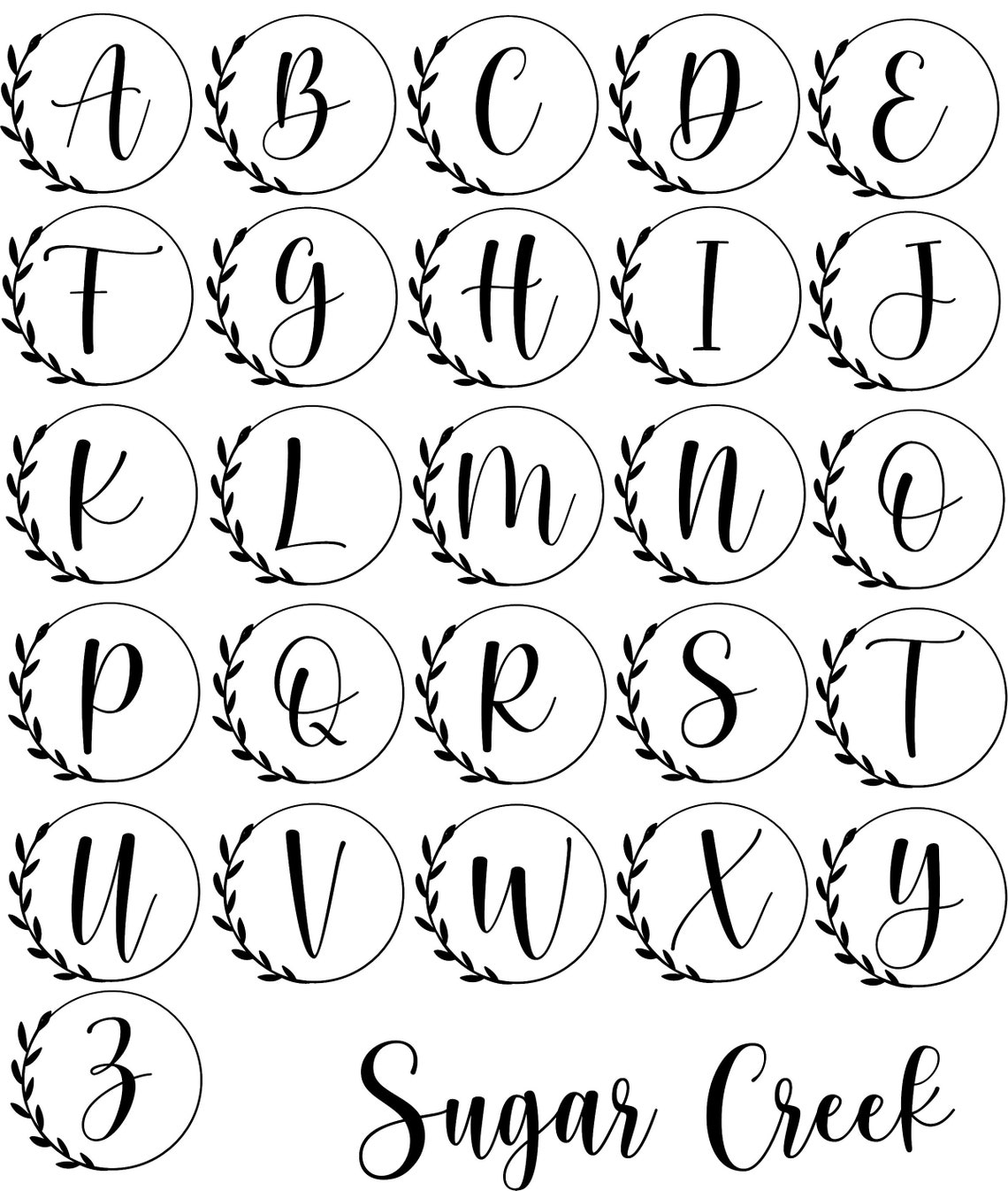 Script Monogram - Wall Vinyl Decal Sticker Family Kids Room Initials Name Custom Script Monogram - Wall Vinyl Decal Sticker Family Kids Room Initials Name Custom