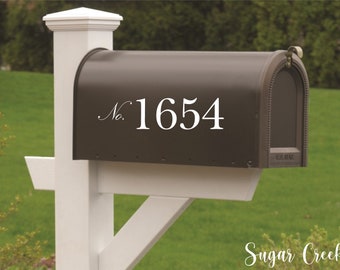 Mailbox Address Numbers-Vinyl Decal- Set of TWO-Vinyl Numbers-Curb Appeal-Front Lid Numbers- New Home