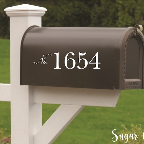 Mailbox Numbersvinyl Decal Set of Twovinyl Numberscurb Etsy