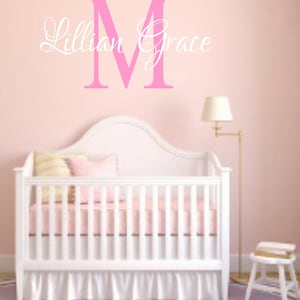 Girls Name Monogram-Vinyl Wall Decal- Custom Name- Girl or Boy- Nursery Decor- Fancy Name- Modern Decor- Wall Decor- Tween- Teen