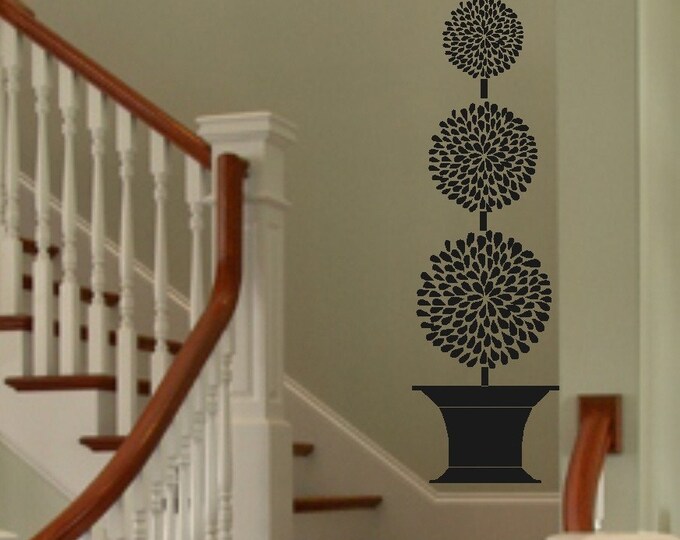 Topiary Tree Wall Decal Vinyl Lettering Mural Etsy