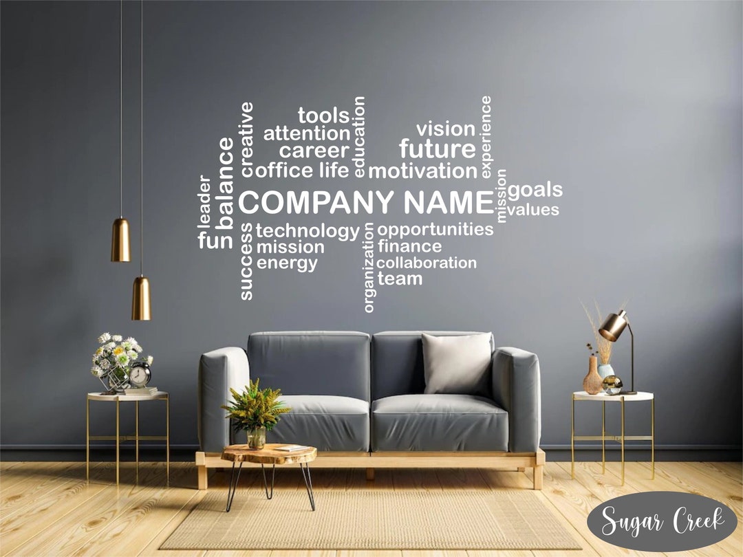 Custom Business Name Wall Decal Motivation Inspire Teamwork Makes the Dream Work Office Decor