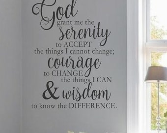 Serenity Prayer-#1- Vinyl Wall Decal - Home Decor - Words for your wall- Quotes