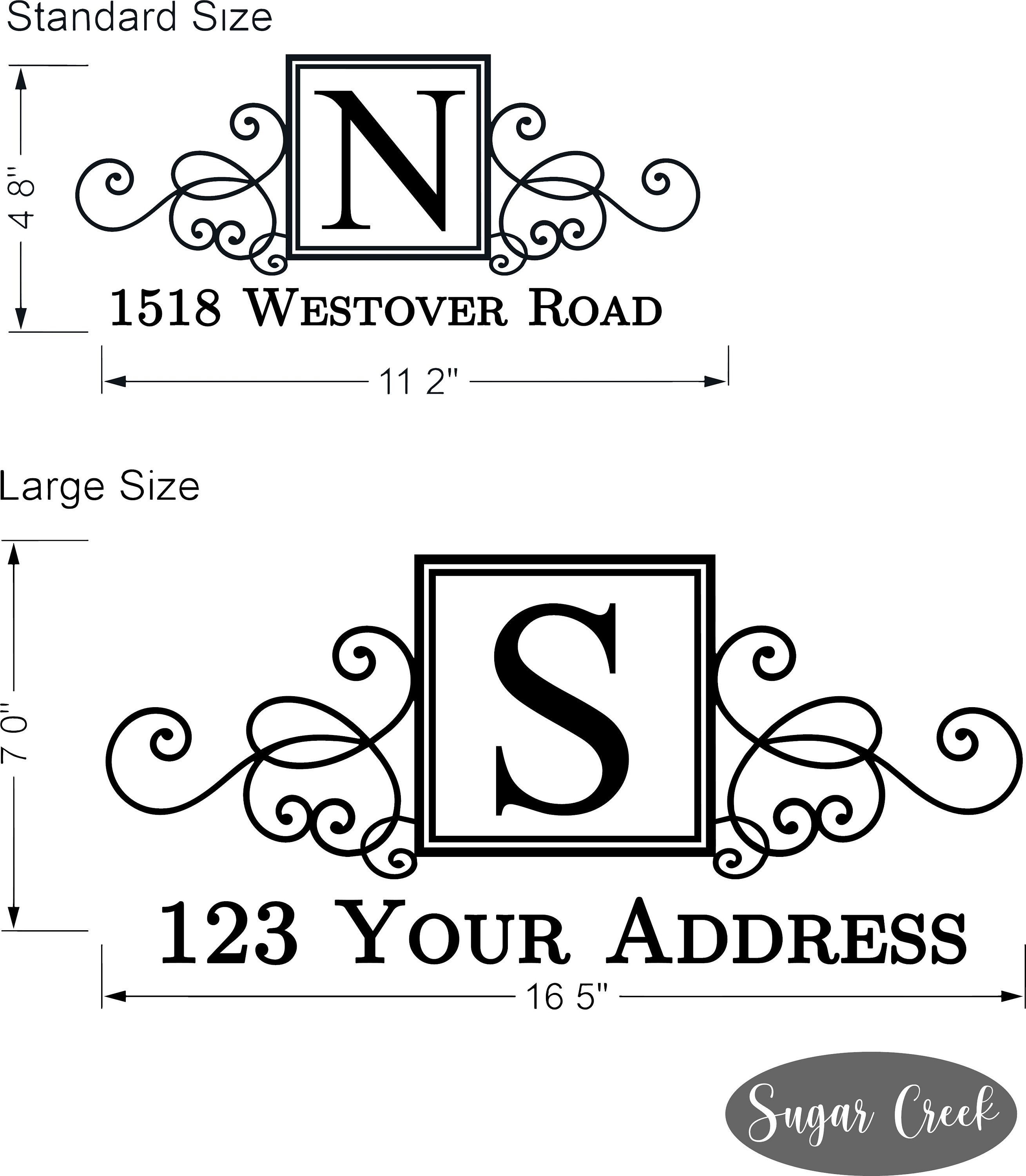 Mailbox Vinyl Decal-custom Name and Address #2-set of Two-vinyl ...