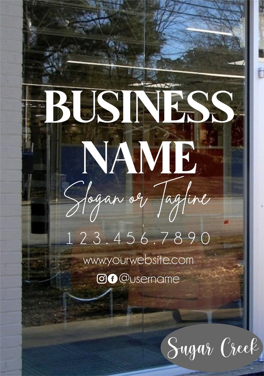 Business Hours Window Decal Customizable 2 Business Hours Window Decal