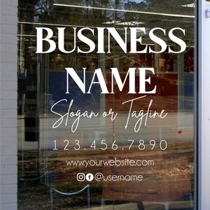 Business Hours Window Decal Customizable #2- Business Hours Window Decal- Business Decal- Boutique- Salon Decal