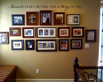 Because every picture has a story to tell Vinyl Wall Decal Lettering Decor