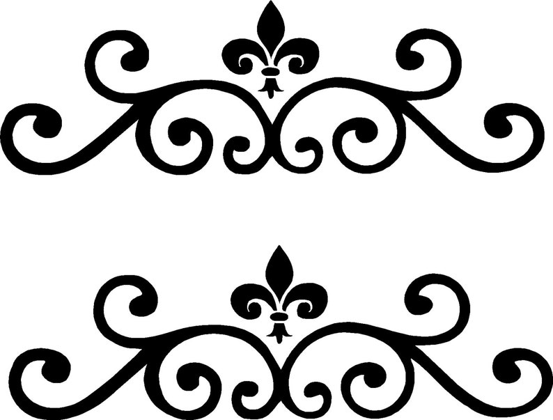 Vinyl Wall Decal Accent Scrolls 1 Vinyl Wall Decal Art Etsy