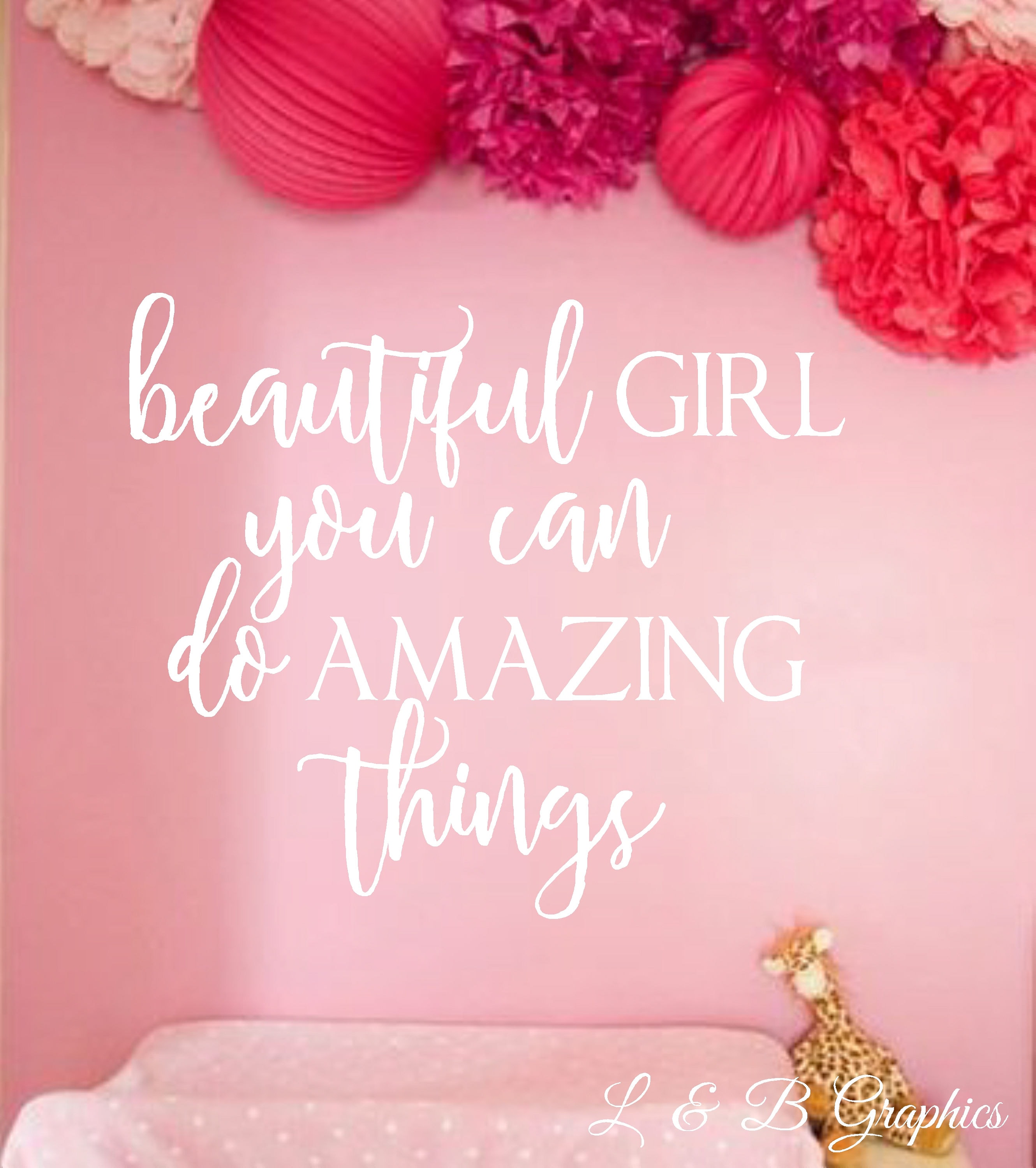 BEAUTIFUL GIRL YOU CAN DO AMAZING THINGS Vinyl Wall Decal Decor Sticker BEAUTIFUL GIRL YOU CAN DO AMAZING THINGS Vinyl Wall Decal Decor Sticker