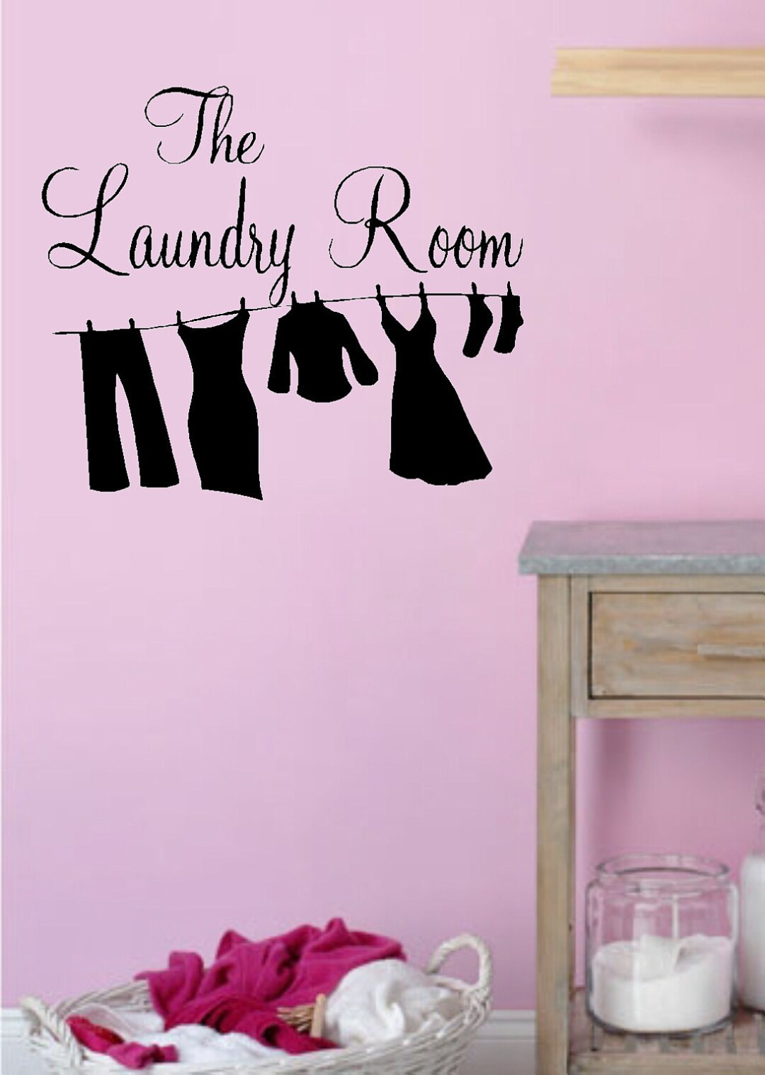 The Laundry Room W Clothesline Vinyl Wall Decal Lettering - Etsy