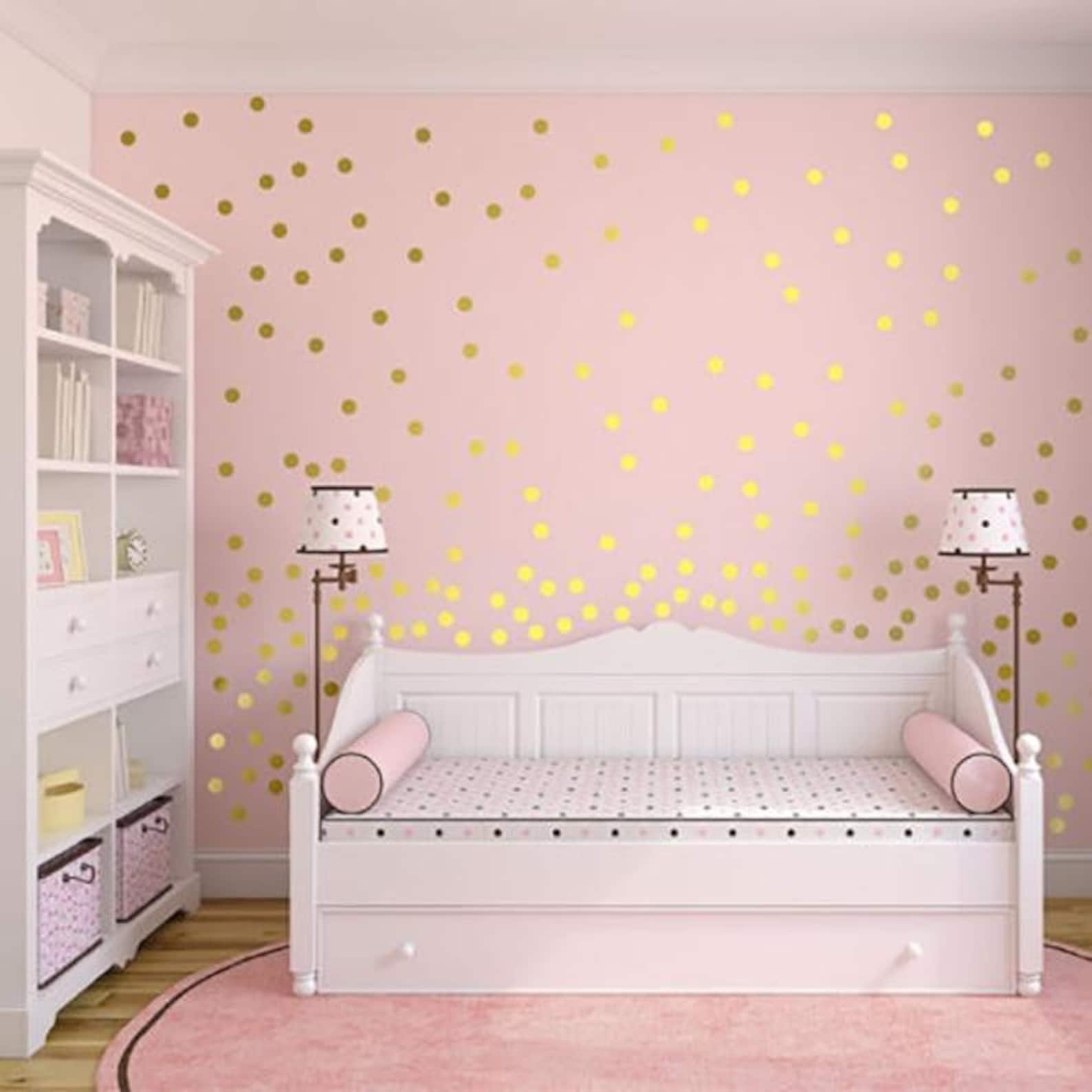 Dot Wall Decals Gold Metallic Polka Dot Vinyl Wall Decals Etsy