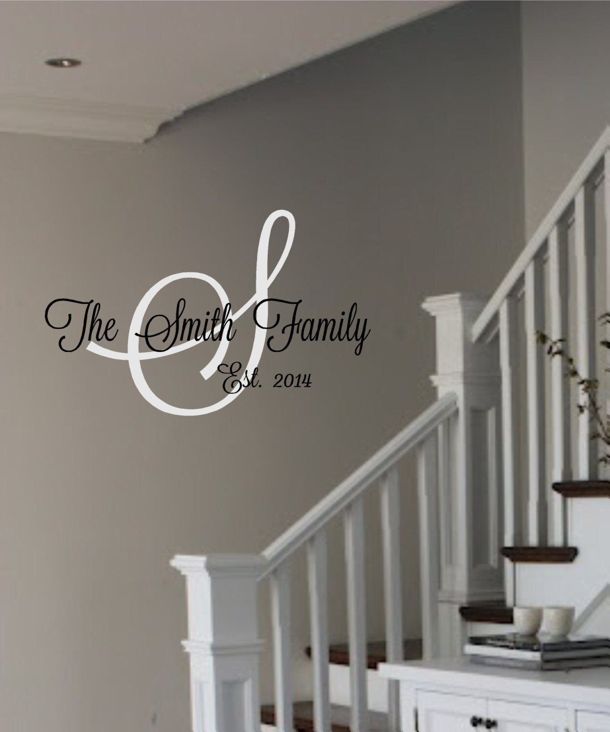 thumbnail interactive-video image 1 of Laurel Monogram Vinyl Wall Decal – Personalized Removable Sticker For Kids Room, Family Name, Initials 1 of 4