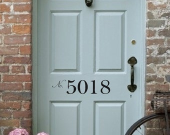 Front Door Number Vinyl Decal • Street Number - House Address Number - Door Decal Decor