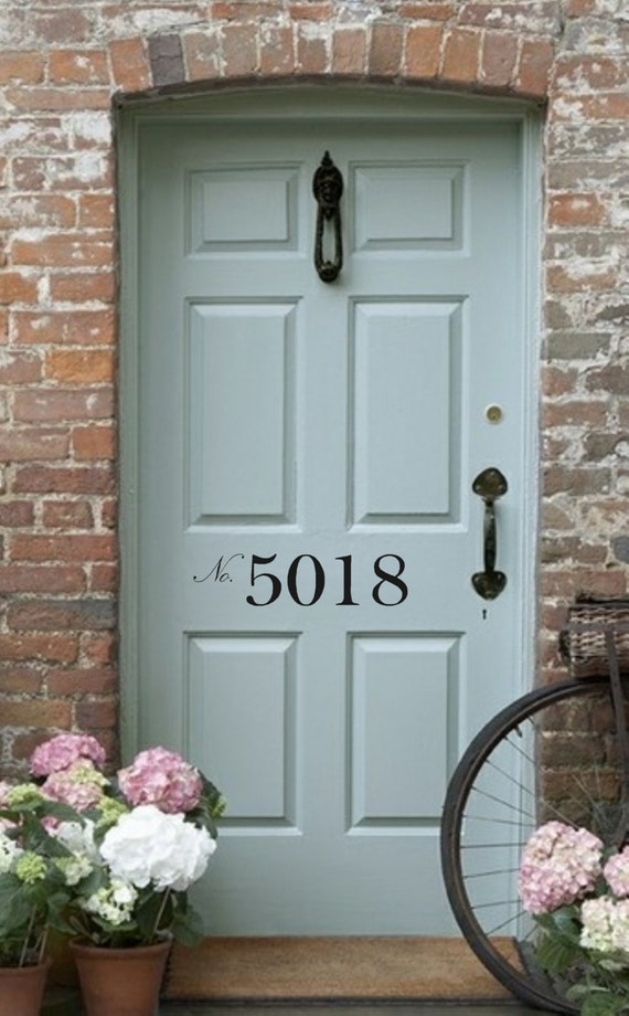 Front Door Number Vinyl Decal Street Number House Address Etsy
