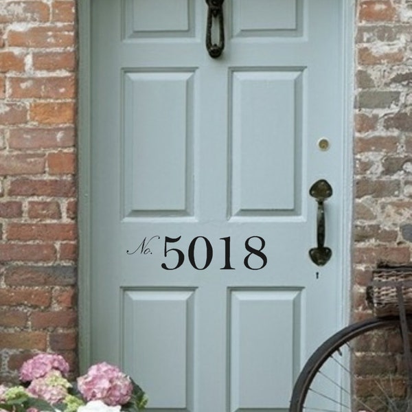 Front Door Number Vinyl Decal • Street Number - House Address Number - Door Decal Decor