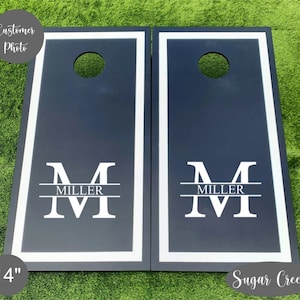 Cornhole Decals- Split Initial Name- Wedding Cornhole- Anniversary- Birthday-Personalized Cornhole- Custom Cornhole Decals-Vinyl Decals
