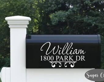Mailbox Vinyl Decal-Custom Name and Address #4-Set of TWO-Vinyl Lettering-Curb Appeal- Mailbox Decal- Address for Mailbox- Address Decal