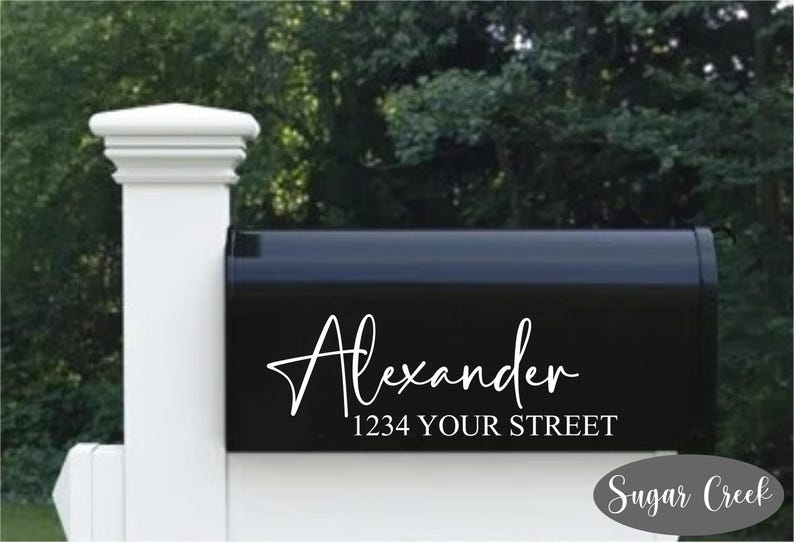 Mailbox Decal Last Name Address - Street Name - Custom Decorative ...