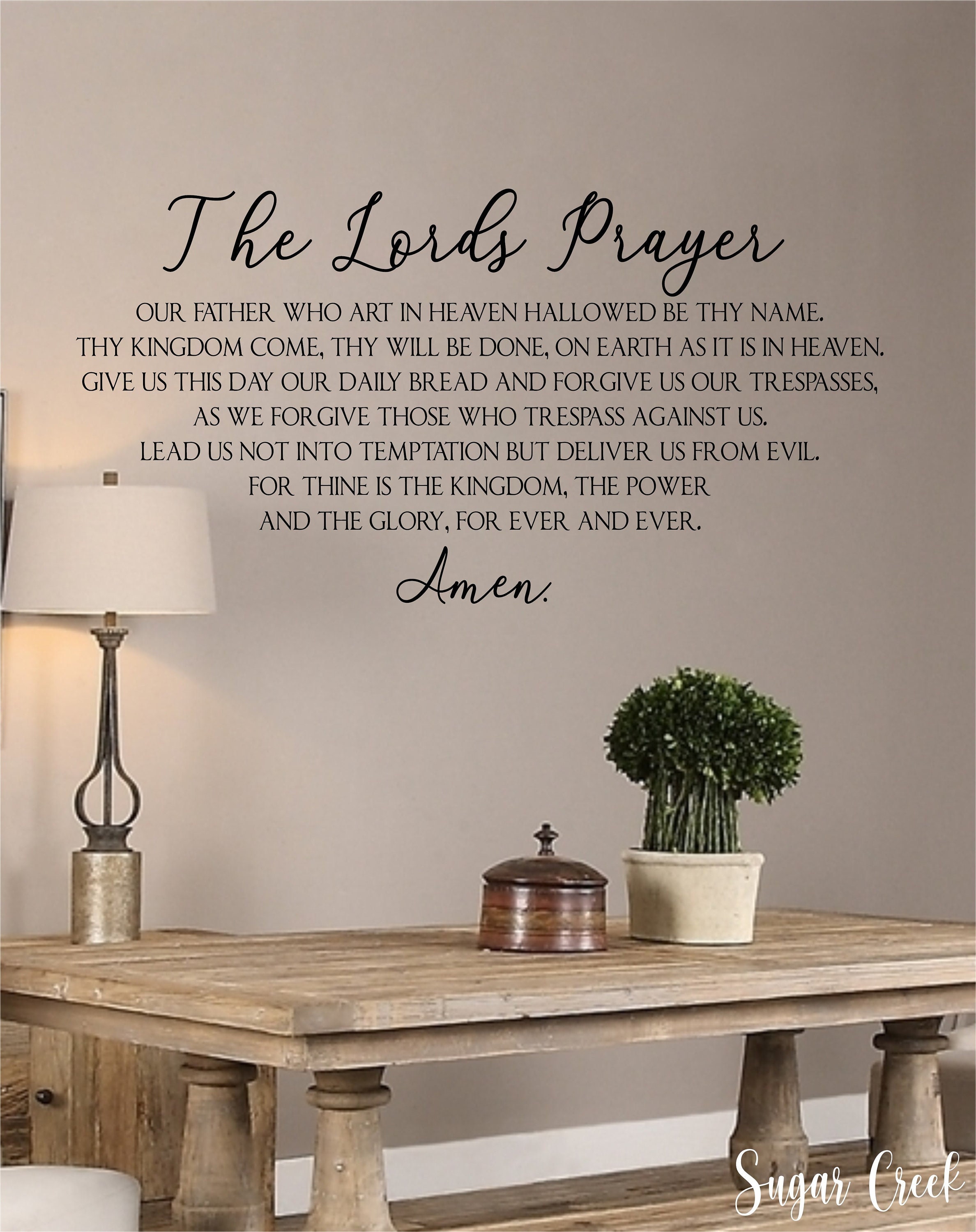 The Lord's Prayer Bible Wall Decal Our Father Vinyl Wall Art Scripture  Quote Faith Home Christian Decor Stickers