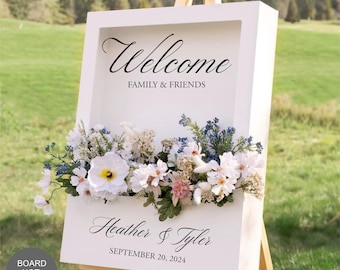 Welcome Family & Friends with Names and Date Vinyl Decal-Wedding Flower Box-Personalized Wedding Decor-Barn Wedding-Welcome to Our Wedding