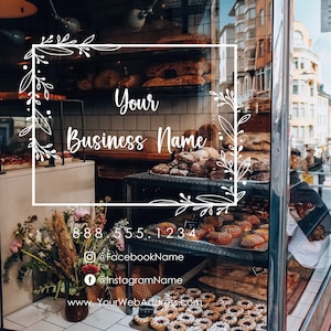Business Window Decal Customizable #13 - Business Window Decal- Business Decal- Boutique- Salon Decal