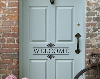 Welcome Vinyl Wall Decal - Front Door/Back Door Vinyl Lettering for the home