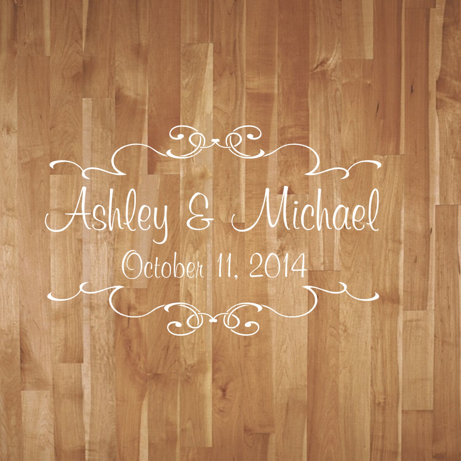 Wedding Dance Floor Decal- Wedding Dance Floor Decal With Scrolls- Vinyl Decor Reception Party Decor