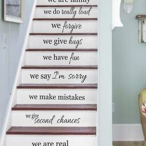 Family Vinyl Wall Decal- In this house Vinyl Wall Decal Staircase