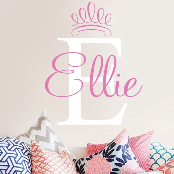 Crown With Initial Decal - Etsy