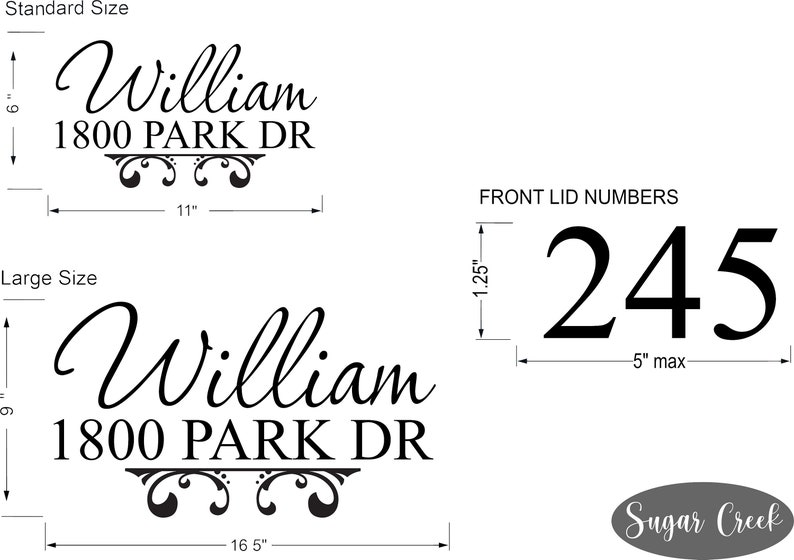 Mailbox Vinyl Decal-custom Name and Address #4-set of Two-vinyl ...