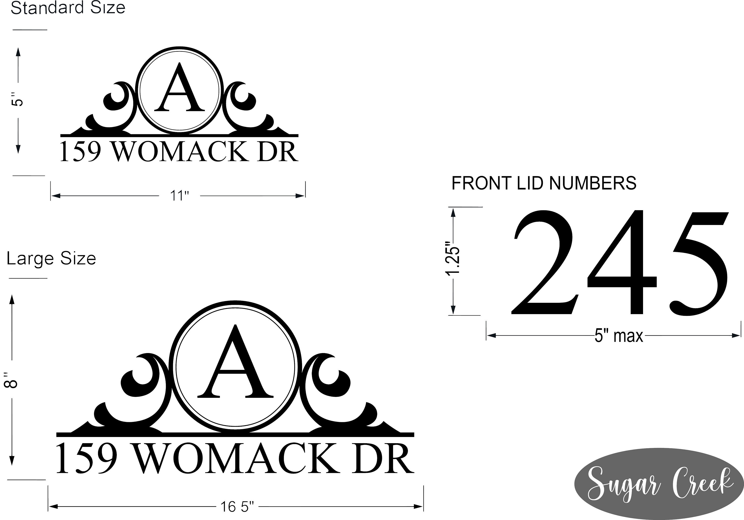 Mailbox Vinyl Decal-custom Initial and Address #5-set of Two-vinyl ...