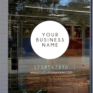 Business Window Decal Customizable #6 -Your Company Name- Business Hours Window Decal- Business Logo Decal- Boutique- Salon Decal