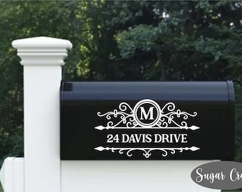 Mailbox Vinyl Decal-Custom Name or Address #4-Set of TWO-Vinyl Lettering-Curb Appeal