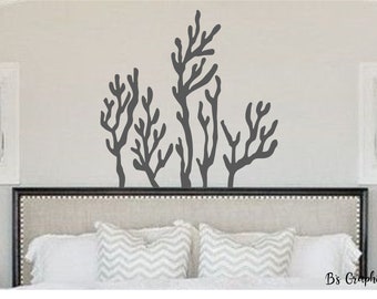 Vinyl muur sticker koraalrif-nautisch decor-strand decor-kust decor-muur decor-badkamer-slaapkamer-woonkamer-kwekerij