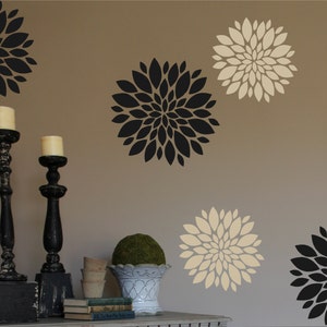 Vinyl Wall Decal- Peony Flowers- Wallpaper Design-Bedroom Decor- Wall Decor- Designer Decor