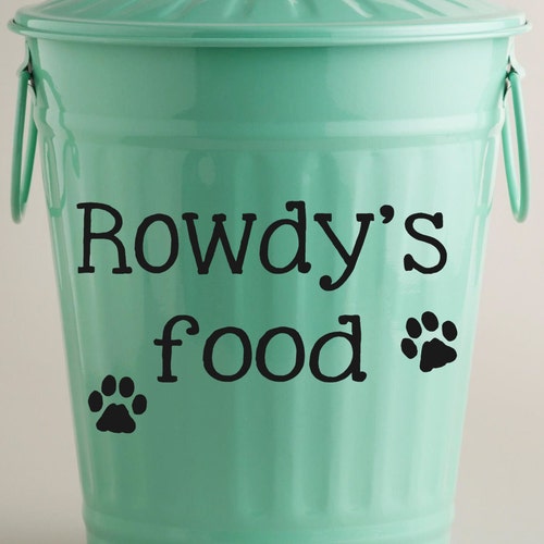 Personalized Dog Food Vinyl Decal storage Container Etsy