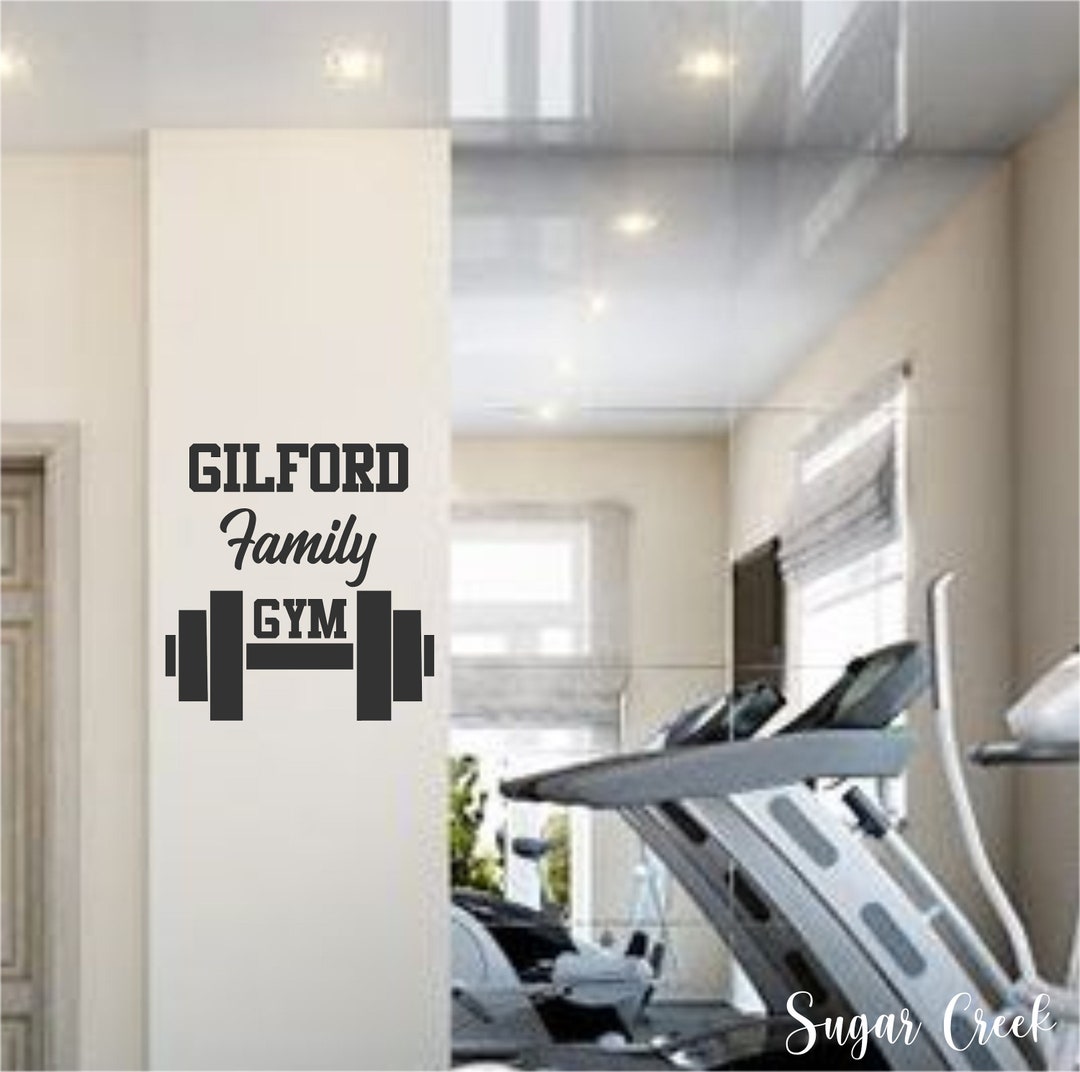 Personalized Family Gym Vinyl Wall Decal Workout Exercise Etsy
