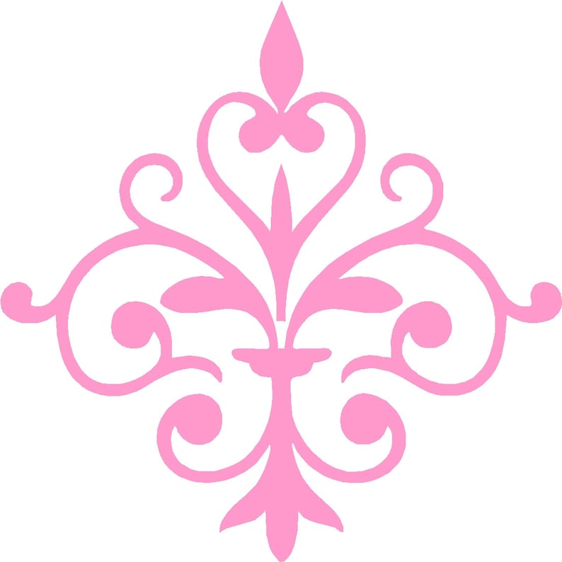 Damask Vinyl Wall Decal Damask 1 wallpaper Designbedroom Etsy