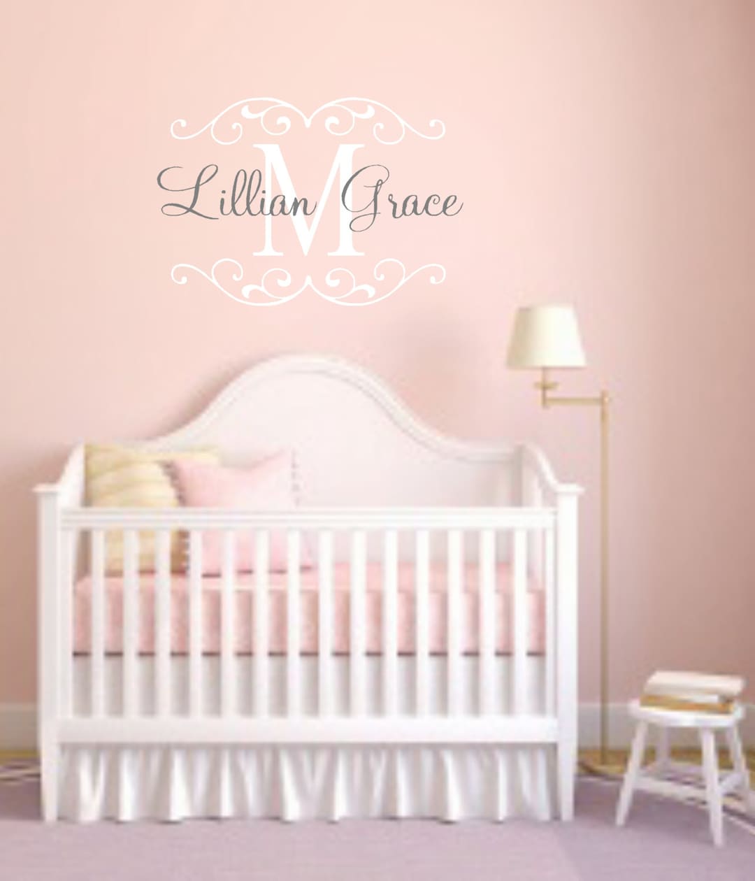 Vinyl Wall Decal- Personalized Initial and Name Monogram- Girl or Boy ...